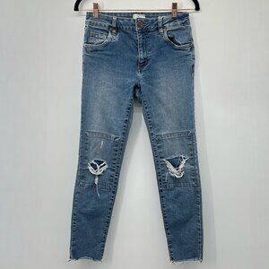 Cotton On Mid-Grazer Patched Distressed Ankle Skinny Jeans Size 6